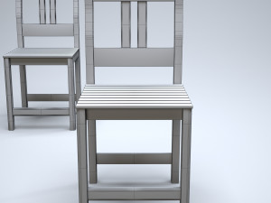 classic wooden kitchen chair high-poly Model 3D