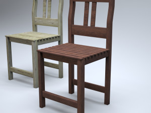 classic wooden kitchen chair high-poly Model 3D
