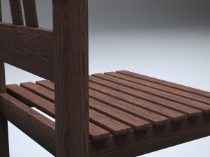 classic wooden kitchen chair high-poly Model 3D