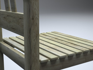classic wooden kitchen chair high-poly Model 3D