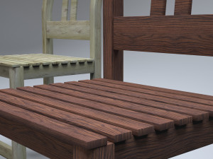 classic wooden kitchen chair high-poly Model 3D