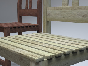 classic wooden kitchen chair high-poly Model 3D
