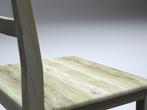 classic wooden kitchen chair high-poly 3D Model
