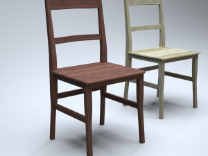 classic wooden kitchen chair high-poly 3D Model