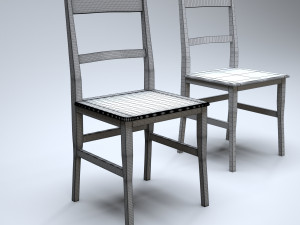 classic wooden kitchen chair high-poly 3D Model