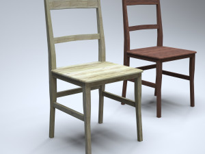 classic wooden kitchen chair high-poly 3D Model