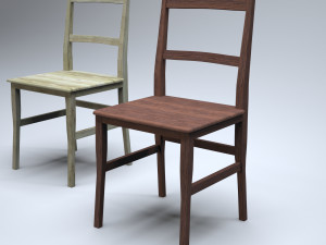 classic wooden kitchen chair high-poly 3D Model