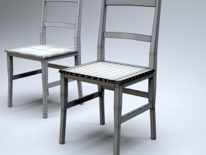classic wooden kitchen chair high-poly 3D Model