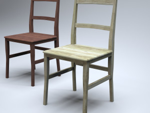 classic wooden kitchen chair high-poly 3D Model