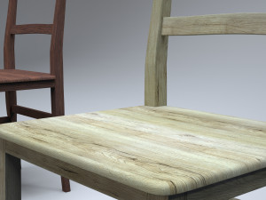 classic wooden kitchen chair high-poly 3D Model