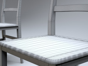 classic wooden kitchen chair high-poly 3D Model