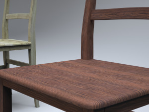 classic wooden kitchen chair high-poly 3D Model