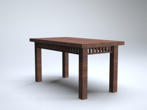 modern wooden table Modèle 3D
