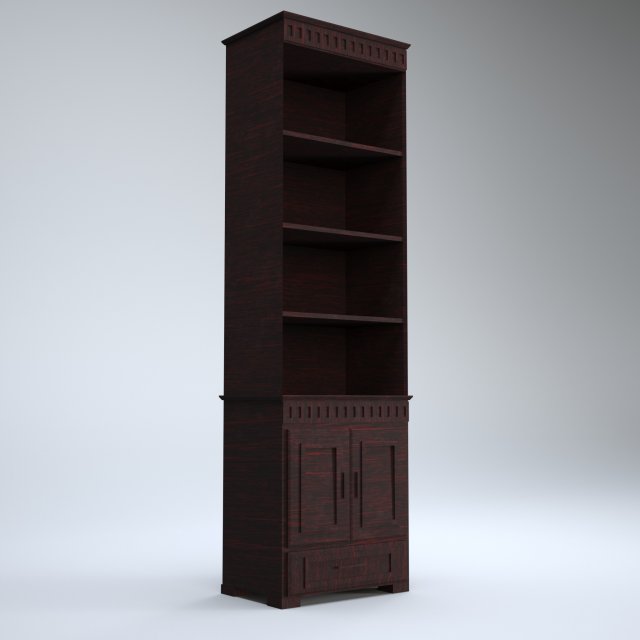 cabinet with shelfes wood 3D मॉडल .c4d .max .obj .3ds .fbx .stl .blend 
