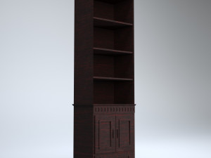 cabinet with shelfes wood 3D 모델