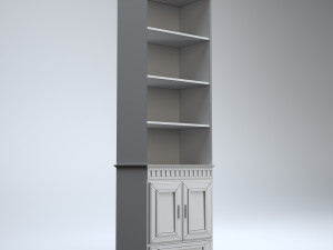 cabinet with shelfes wood 3D मॉडल