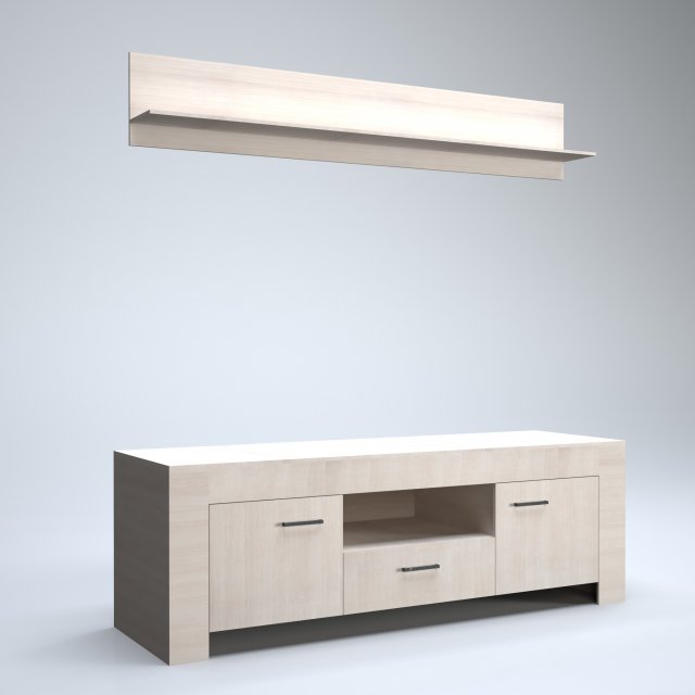 cabinet for tv 3D Model .c4d .max .obj .3ds .fbx .stl .blend 