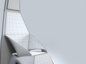 modern tall chair 3D 모델