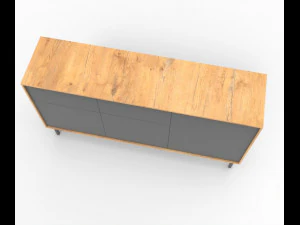 현대적인 긴 서랍 3D 모델