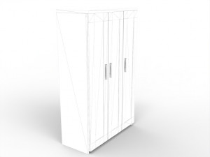 modern cabinet with mirror Model 3D