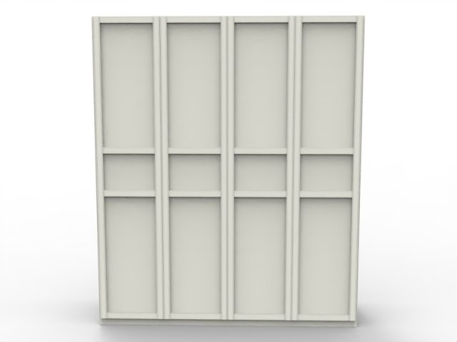 4-door cabinet 3D Model .c4d .max .obj .3ds .fbx .stl .blend 