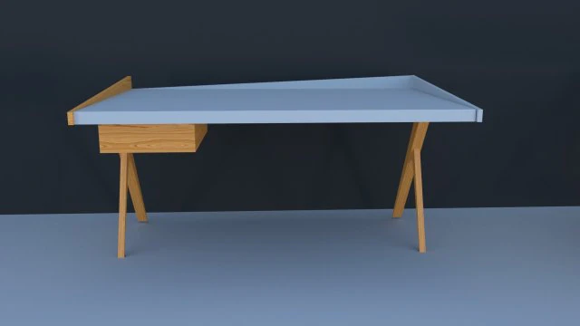 İskandinav tarzı &ccedil;alışma masası 3D Model .c4d .max .obj .3ds .fbx .stl .blend 