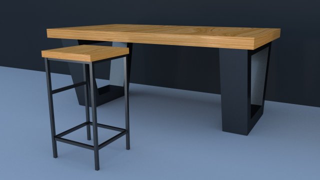 scandinavian style desk 3Dモデル .c4d .max .obj .3ds .fbx .stl .blend 