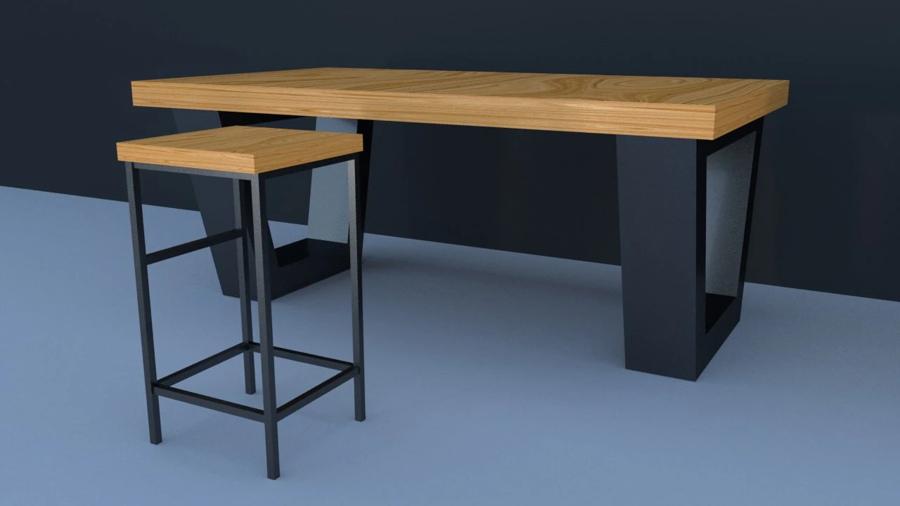 scandinavian style desk 3D Model .c4d .max .obj .3ds .fbx .stl .blend 