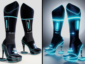 female boots sci-fi high tech 3Dモデル