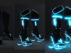 female boots sci-fi high tech 3D Model