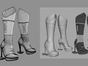 female boots sci-fi high tech 3Dモデル