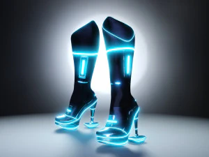 female boots sci-fi high tech 3D Model