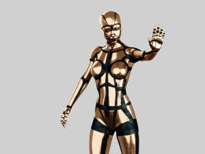 golden humanoid robot 3Dモデル