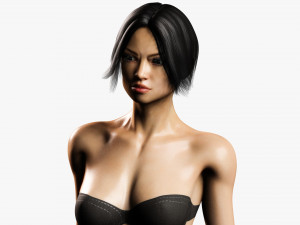 asian oriental female fully rigged 3D Models
