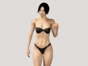 asian oriental female fully rigged 3D मॉडल