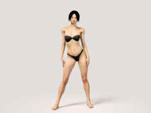 asian oriental female fully rigged 3D मॉडल