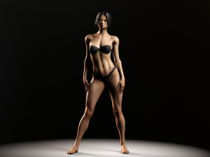 asian oriental female fully rigged 3D मॉडल