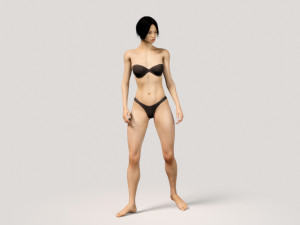 asian oriental female fully rigged 3D मॉडल