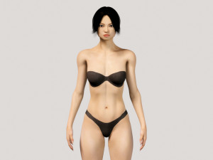 asian oriental female fully rigged 3D मॉडल