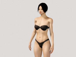 asian oriental female fully rigged 3D मॉडल