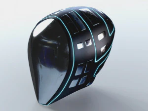 kask futurystyczny sci-fi pbr Model 3D