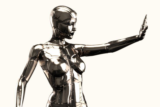 silver female robot fully rigged Modèle 3D .c4d .max .obj .3ds .fbx .stl .blend 