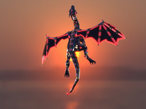 dragon robot pbr fully rigged 3Dモデル