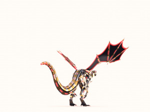 dragon robot pbr fully rigged 3D Model