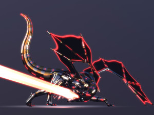 dragon robot pbr fully rigged 3D Model