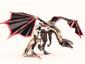 dragon robot pbr fully rigged 3D Model