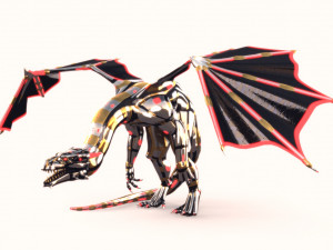 dragon robot pbr fully rigged 3D Model