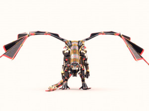 dragon robot pbr fully rigged 3D Model