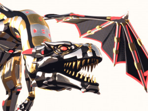 dragon robot pbr fully rigged 3D Model