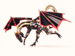 dragon robot pbr fully rigged 3D Model